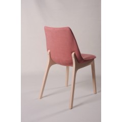 Chaise velours rose & pieds bois hêtre - BLOOM