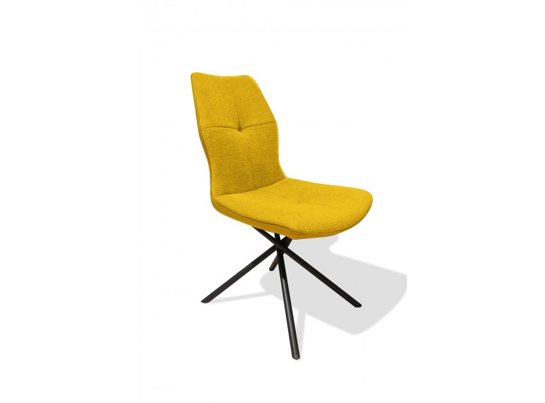 Chaise tissu jaune - ALINE