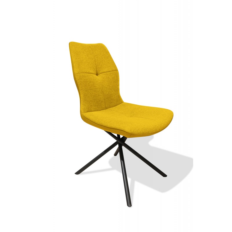 Chaise tissu jaune - ALINE