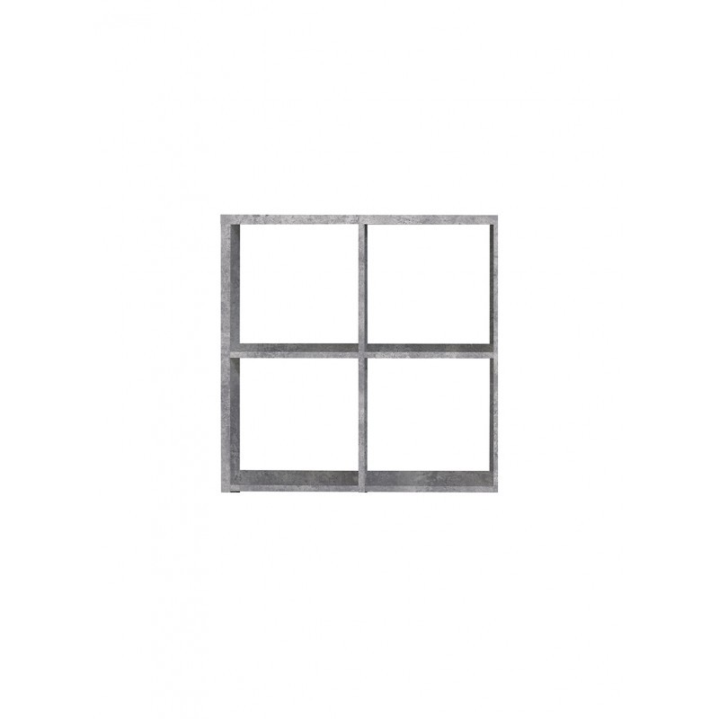 Étagère cube 4 casiers décor effet Béton - Collection MAURO