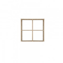 Étagère cube 4 casiers décor chêne marron - Collection MAURO
