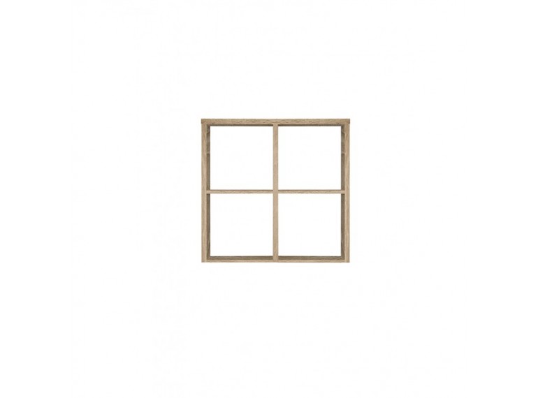 Étagère cube 4 casiers décor chêne marron - Collection MAURO