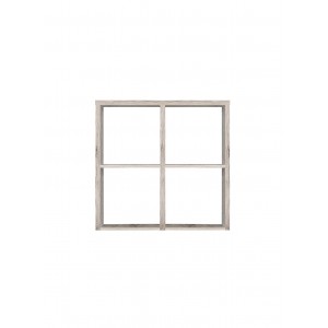 Étagère cube 4 casiers décor chêne grisé - Collection MAURO