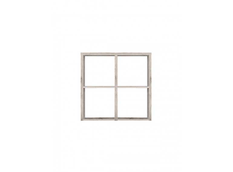 Étagère cube 4 casiers décor chêne grisé - Collection MAURO