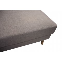 Canapé d'angle droit en tissu gris et pieds bois - MALMO