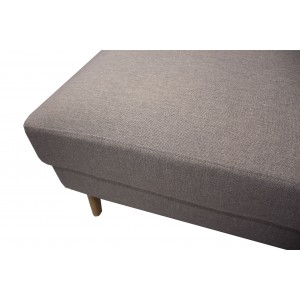 Canapé d'angle gauche en tissu gris et pieds bois - MALMO