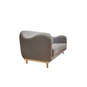 Canapé au design contemporain en tissu gris et pieds bois - BRIAN