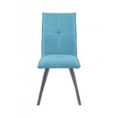 Chaise design en tissu & métal bleue - JADE