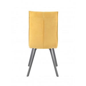 Chaise design en tissu & métal jaune - JADE