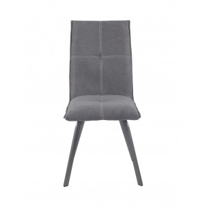 Chaise design en tissu & métal Gris - JADE
