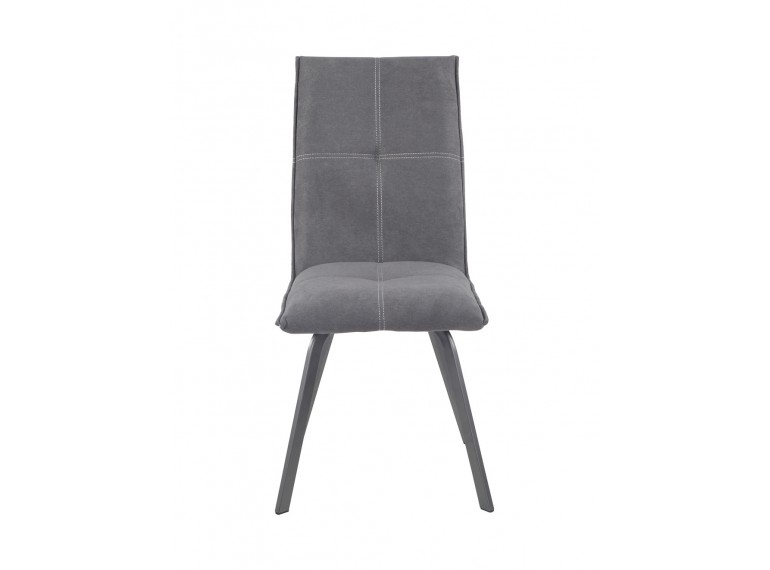 Chaise design en tissu & métal Gris - JADE