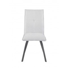 Chaise design en tissu & métal Blanc grisé - JADE