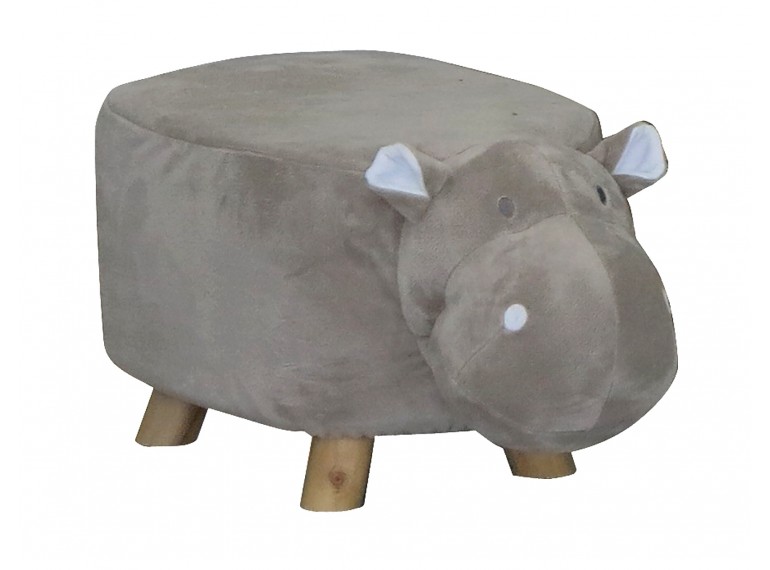 Pouf enfant hippopotame en tissu doux - HIPPOLY