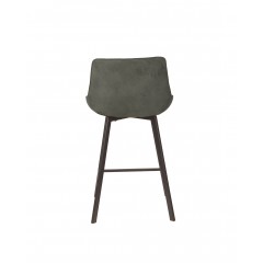 Chaise haute en tissu avec piètement métal noir - coloris gris anthracite - vue de dos - XENA