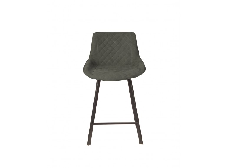Chaise haute en tissu avec piètement métal noir - coloris gris anthracite - vue de face - XENA
