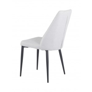 Chaise en tissu capitonné & pieds métal noir gris clair3 - TOMEN