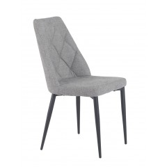 Chaise en tissu capitonné & pieds métal noir gris anthracite2 - TOMEN
