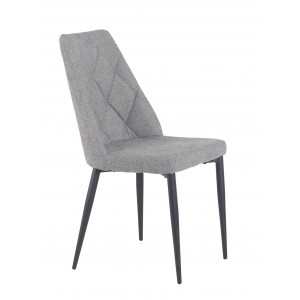 Chaise en tissu capitonné & pieds métal noir gris anthracite2 - TOMEN