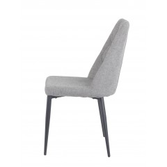 Chaise en tissu capitonné & pieds métal noir gris anthracite3 - TOMEN