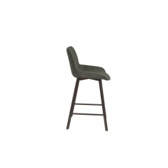 Chaise haute en tissu avec piètement métal noir - coloris gris anthracite - vue de côté - XENA