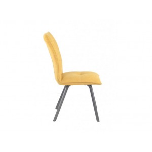 Chaise design en tissu & métal jaune - JADE