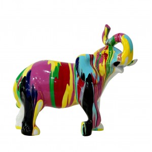 Statue éléphant multicolore en résine - DUMBO POP