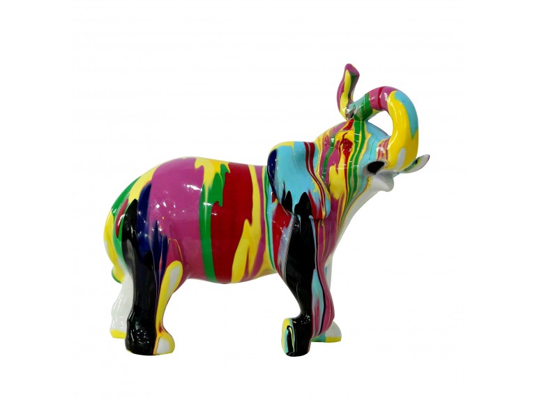 Statue éléphant multicolore en résine - DUMBO POP