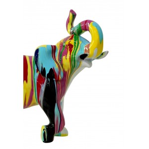 Statue éléphant multicolore en résine zoom avant  - DUMBO POP