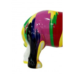 Statue éléphant multicolore en résine zoom arrière -  DUMBO POP