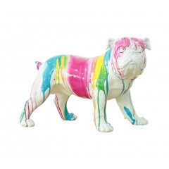 Sculpture chien en résine multicolore - BILLY