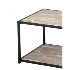Table basse rectangulaire bois & métal - Zoom -  INDUS