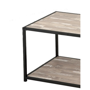 Table basse rectangulaire bois & métal - Zoom -  INDUS