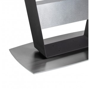 Table de repas rectangulaire extensible 160/210 cm ceramique gris piétement métal - zoom piétement centrale - VALENCIA