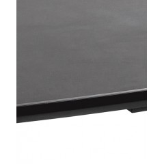 Table de repas rectangulaire extensible 160/210 cm céramique gris piétement métal - zoom plateau céramique - VALENCIA