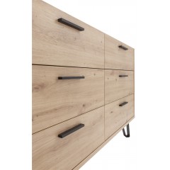 Commode 2x3 tiroirs finition chêne - zoom façades - VITRUS