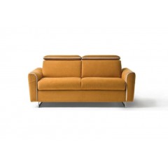Convertible confortable en tissu jaune - 2 places - couchage 140x190 ou 160x190 RIMINI
