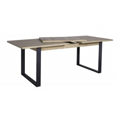 Table extensible 180/240x90 finition bois & métal - allonge sortie - VITRUS