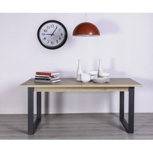 Table extensible 180/240x90 finition bois & métal - ambiance indus - VITRUS