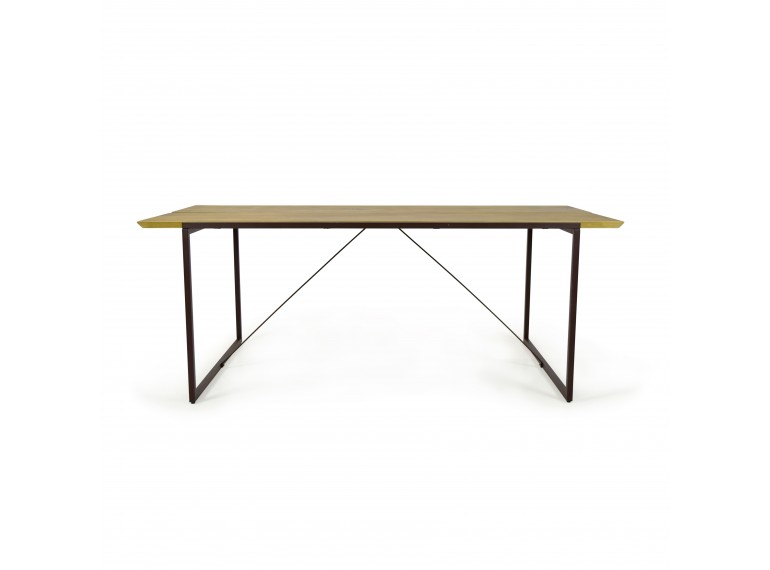 Table 195 cm bois pin massif métal - NORDIK