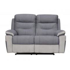 Canapé 2 places relax électriques en tissu gris et beige - style moderne et cosy - ALICE