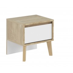 Table de chevet tiroir décor chêne beige - SCANDI