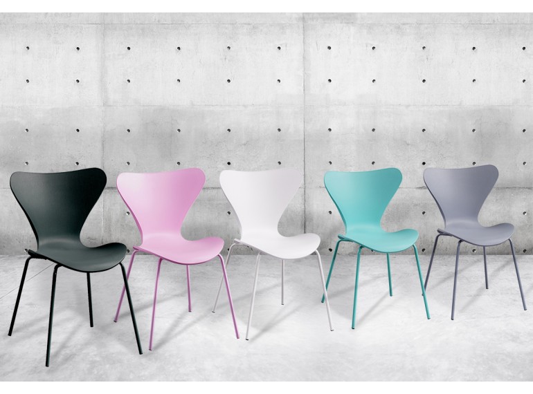 Chaises colorées empilables piétement acier - photo de tous les coloris disponibles - ANZIO