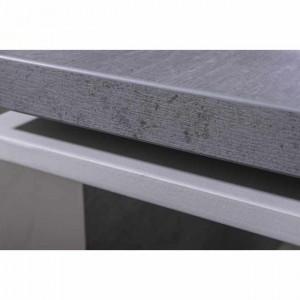 Bureau décor gris béton et pied en métal L170 cm - OFFICIO