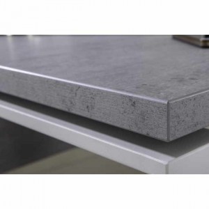 Bureau décor gris béton et pied en métal L170 cm - OFFICIO