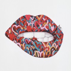 Peinture sur toile cadre décoratif lèvres pincées - GLAMY