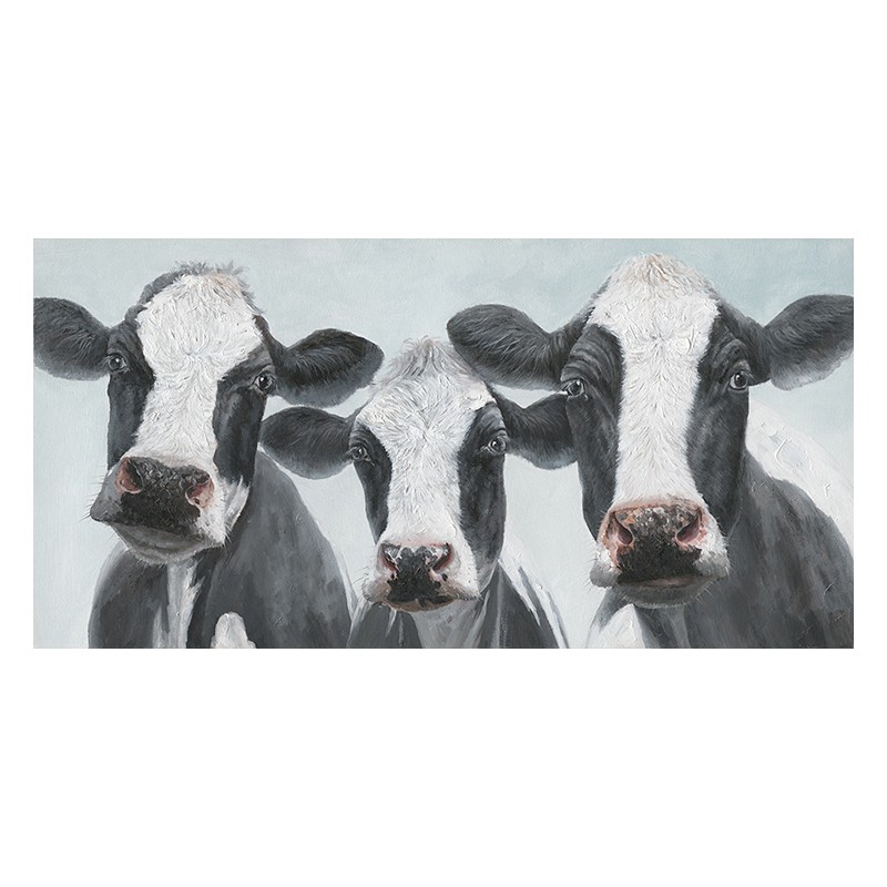 Peinture sur toile cadre décoratif 3 vaches - MARGUERITE