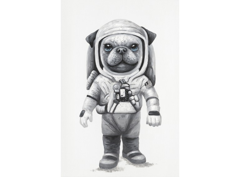 Peinture sur toile cadre décoratif chien astronaute - COSMO