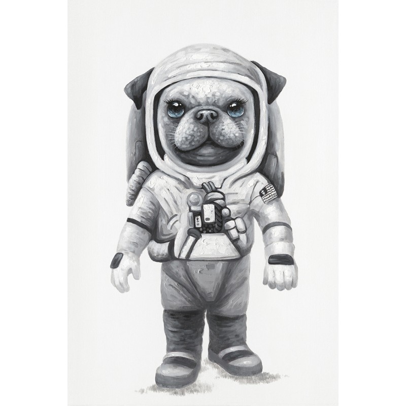 Peinture sur toile cadre décoratif chien astronaute - COSMO