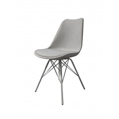 Chaise grise - Pieds Design métal et Assise coussin Confortable - FILO