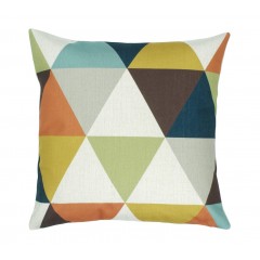 Coussin carré en tissu motifs géométriques multicolores - Hans